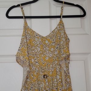 Mimi Chica Mustard Yellow/White Floral Midi dress